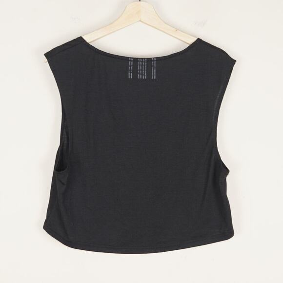 Jaggad Wool Blend Black Cropped Tank Top Womens Sz M - Picture 2 of 5